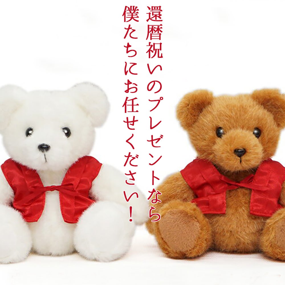 還暦祝い】赤いちゃんちゃんこを着た『還暦ベア』＜メッセージカード